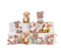 Muñecas Antonio Juan - Mufli y Picolin, Muñecos Bebé con Disfraces de Animales, Expositor Colección Temática Animal (1 Unidad)