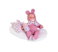 Muñecas Antonio Juan - Recién Nacida Baby Carla orejitas con cojín-Cuna