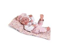 Muñecas Antonio Juan Recién Nacida Carla con Sillita y Cambiador | Vinilo Sexuado | Acompañante de Juegos | Colección 2024 | 42cm - Ref. 50404