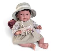 Muñecas Antonio Juan Recién Nacida Pipa Exploradora | Aventurera con Accesorios de Excursión | Colección 2024 | 42cm - Ref. 33364