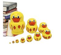 Muñecas apilables Rusas de Madera, 10 muñecas de Pato de Madera Amarilla, Bonito Juego de muñecas Rusas Hechas a Mano, Patos Apilados para armarios, habitación, estantes