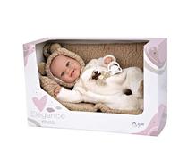 MUÑECA Elegance 35 CM BABYTO Marron con Manta (60828)