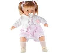 Muñecas Berbesa Baby Dulzona Muñeca con Cuerpo Blandito, Llora al Quitar Chupete, Vestido Rosa con Bufanda Blanca, 62 cm