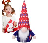 Muñecas coleccionables para el 4 de julio - Hecho A Mano Rojo Blanco Azul | Gnomos hechos a mano 28 cm para decoración,Muñeca sin rostro Tomte sueco Decoración de mesa Fiesta Patriótica Para Las