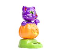 Muñecas de baile solar: adornos de gato de cabeza de bobble | Adornos de gato de calabaza con cabezal de sacudida solar | Decoración interior de Halloween Estatua de juguete para camiones RV Window Si