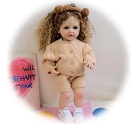 Muñecas de Bebés Renacidos 22 Pulgadas Realista Muñeco recién Nacida niña Ojo Abierto Vinilo Silicona Lindo pequeño Bebe Reborn Baby Doll Juguete para niños 3+ años y colección