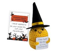 Muñecas de Ganchillo positivas - Lindo de piña de Punto, Divertido Peluche de estímulo | Muñeca de Calabaza Hecha a Mano para Apoyo Emocional con Tarjeta, Sombrero de para reuniones