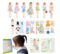 Muñecas de Papel magnéticas - Muñecas de Vestir de Papel, Rompecabezas de ropa magnética | Playtime Magnético Princesa Papel Muñecas Recortes que parecen Jugar Traje Creativo Moda Vestir para