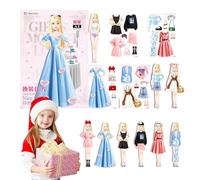 Muñecas de papel magnéticas, muñecas magnéticas para vestir | Juego de combinación de ropa relajante y divertido,Rompecabezas magnético para vestir a la princesa, regalo de Navidad de cumpleaños fácil