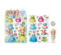 Muñecas de papel magnéticas,Muñecas magnéticas para vestir | Vestido de traje Recortes magnéticos de muñecas de papel princesa - de ropa magnéticas, muñeca de vestir creativa para n