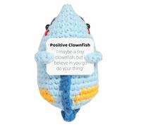 Muñecas de Pescado positivas de Ganchillo, muñeca de Punto con Papel | Muñeca de Apoyo Emocional para Peces pequeños - Ornamento Motivacional de Escritorio con de Ganchillo