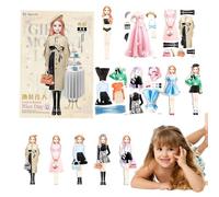 Muñecas de Vestir magnéticas,Vestir magnéticas, Muñecas Magnéticas Viste Juguete, Muñeca de Papel portátil para Vestir Princesas, Regalo fácil de agarrar para niñas de 4 a 7 años