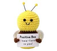 Muñecas divertidas de ganchillo, amigas positivas hechas a mano | Muñecas en forma de hechas a mano con tarjeta de apoyo - Animales de tejidos con tarjetas de apoyo emocional para