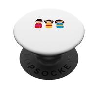Muñecas Kokeshi japonesas tradicionales PopSockets PopGrip Adhesivo