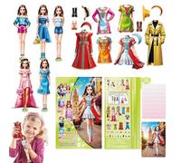 Muñecas Magnéticas de Vestir - Libro Pegatinas Reutilizables | Juego Simulación Moda Princesas | Incluye 1 Muñeca y +20 Decoraciones, Educativo Silencioso, Juguete Viaje, Niñas 3 a 6 Años