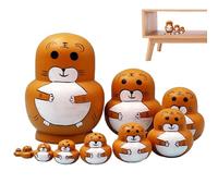 Muñecas Matrioshka para Niños | Juguete de Apilamiento de Madera con Diseño de Animales,Juguete Cultural de Matrioskas Rusas Educativo - Para Coleccionistas de Arte Cultural Educadores Padres Niños