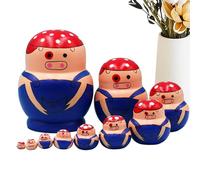 Muñecas Matrioshka para Niños,Juguete de Apilamiento de Madera con Diseño de Animales | Juguete Cultural de Matrioskas Rusas Educativo - para Niños Niñas Padres Educadores Salón Dormitorio Habitación