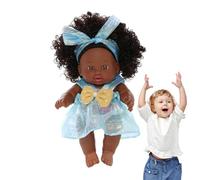 Muñecas Negras de Nacimiento de, muñecas Negras renacidas, muñecas Reales re -Nacidas -muñeca étnica de Juguete con extremidades y Ropa conscientes para aprende Diferentes tribus y grupr D