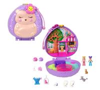 Muñecas Polly Pocket y Playset, Cafetería de Erizo Compacta con 2 Micro Muñecas y 10 Accesorios, Juguete de Viaje con Exterior Fidget