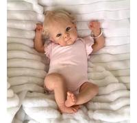 Muñecas Reborn Bebes Reborn Rubia Niña 18 Pulgadas Verdadero Muñecos Reales Originales Recien Nacidos Cuerpo de algodón Suave Hecho a Mano Parece un bebé Ojos Abiertos de Verdad