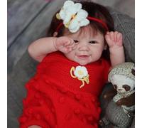 Muñecas Reborn Niña 19 Pulgadas Hecho a Mano Lavable Bebes Reborn niñas Cuerpo de Vinilo Suave Se Parece a un bebé Real La niña Que abrió los Ojos