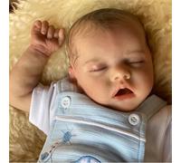 Muñecas Reborn Realista 18 Pulgadas 48 CM Bebe Reborn Silicona Cuerpo Completo Que Parecen de Verdad Bebe Silicona, Lavable Suave Dormido Muñeca Bebe, para Niños 3+