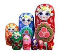 Muñecas Rusas 10 Piezas Educativas De Madera Con Diseño Animado Hecho A