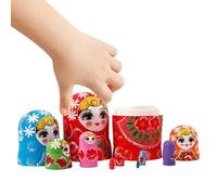 Muñecas Rusas - 7,87 Pulgadas Madera Hechas A Mano | Set De 10 Figuras De Dibujos Animados Pintadas A Mano - Juguete Educativo Y Divertido Para Niños Y Niñas, Cumpleaños, Hogar, Juego, Decoración