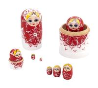 Muñecas rusas coleccionables de anidación de 10 piezas de madera Matryoshka Babushka, juego de muñecas apilables artesanales, arte popular, adorno de escritorio, figuras de madera de matrioshka