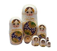 Muñecas rusas de anidación matryoshka, juego de 7 unidades, figuras de madera pintadas a mano, decoraciones de artesanía de madera para exhibición, muñecas rusas de anidación para niños