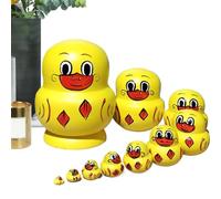 Muñecas rusas Gigognes - Modelo de madera pintado a mano | Muñecas de madera con decoración manual, para decoración de entrada, habitación infantil, sala de juegos y como centro de mesa para