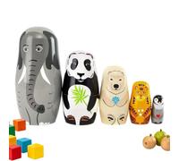 Muñecas Rusas para Adultos Juguetes Rusos de Madera Apilables Bonitos y | Set 5 Figuras Animales Apilables Para Mujeres Hombres Niños Niñas Hogar Salón Mesa Estante Recibidor