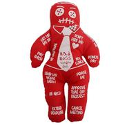 Muñecas vudú 5.12x8.46 '' Muñeca aterradora de algodón de poliéster con impresiones incómodas Muñeca espeluznante Venganza Muñecas de terror negativas para liberación emocional, Día del Niño, Rojo