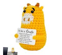 Muñeco de ganchillo Positive | Lindas figuras de punto en forma de jirafa - Muñeco de ganchillo positivo | para habitación de escritorio, dormitorio, sala de estar, cueva, interior, hombres, mujeres