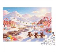 Muñeco de Jengibre Tierra de Nieve Dulce Puzzle de 1000 Piezas Papel para Adultos Escena de Cuento Invierno Juego de Puzzle 1000 Piezas Relajante Decoración Regalo 52x38cm/1000pcs