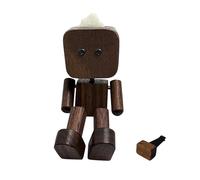 Muñeco de Madera Hombrecillo Creativo Accesorio para Vehículo Figura para Salpicadero Hecho de Material Resistente Adecuado para Regalos a Familiares, Marrón Oscuro