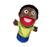 Muñeco de Mano - Muñecos de Peluche Familiares Negros, muñeca de Personaje Suave con Ancha | Abuelos interactivos, mamá, papá, Manos, muñeco, diversión educativa con Escenario de espectáculo para