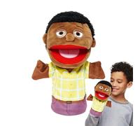Muñeco de Mano - Muñecos de Peluche Familiares Negros, muñeca de Personaje Suave con Ancha | Abuelos interactivos, mamá, papá, Manos, muñeco, diversión educativa con Escenario de espectáculo para
