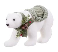 Muñeco de Navidad Oso de Tela y polyfoam Blanco de 21 cm