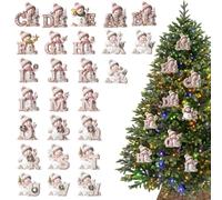 Muñeco de nieve Adviento 2D Carta Ornamento 24 Días Adviento Acrílico,para Puerta Botón Casa Fiesta Auto Interior Pantalla