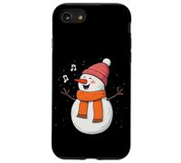 Muñeco de Nieve Cantando Feliz con Chal para los Amantes de los villancicos Carcasa para iPhone SE (2020) / 7/8
