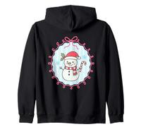 Muñeco de Nieve con bastón de Caramelo y Acebo Sudadera con Capucha