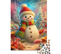 Muñeco de Nieve con Bufanda Arcoíris Fantasía Invernal Rompecabezas de 1000 Piezas Papel Reciclado Regalos para Mujeres y Hombres Extremadamente Difícil y Desafiante 70x50cm/1000pcs