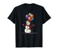 Muñeco de Nieve con Globos para un Look Divertido y Helado Camiseta