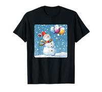 Muñeco de Nieve con Globos para una Divertida Aventura de Invierno Camiseta