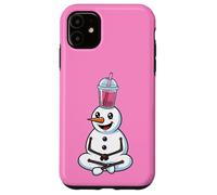 Muñeco de Nieve con té de Burbujas Divertido Boba de Invierno Carcasa para iPhone 11