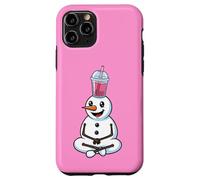 Muñeco de Nieve con té de Burbujas Divertido Boba de Invierno Carcasa para iPhone 11 Pro