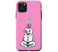 Muñeco de Nieve con té de Burbujas Divertido Boba de Invierno Carcasa para iPhone 11 Pro MAX
