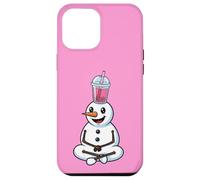 Muñeco de Nieve con té de Burbujas Divertido Boba de Invierno Carcasa para iPhone 12 Pro MAX