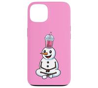 Muñeco de Nieve con té de Burbujas Divertido Boba de Invierno Carcasa para iPhone 13